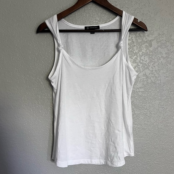 INC International Concepts Knotted Strap Tank Top Women’s Bright White Small - Picture 6 of 9